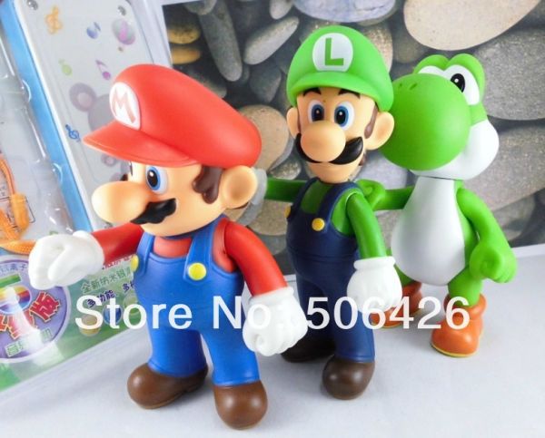 Jogo de bonequinhos Yoshi, Mario, Luigi